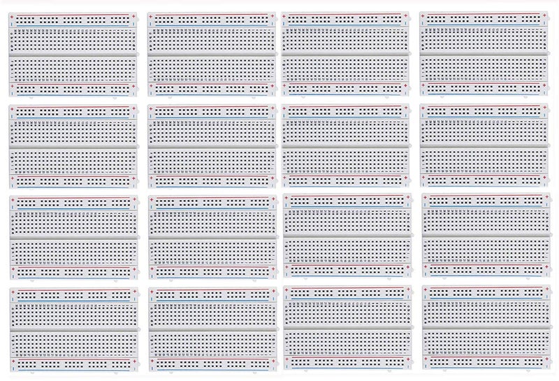 MCIGICM 16Pcs Breadboard 400 Tie Point Solderless Prototype PCB Board Protoboard for Arduino DIY - Image 1